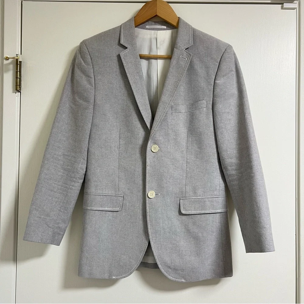Topman Light Gray Chambray Blazer‎
